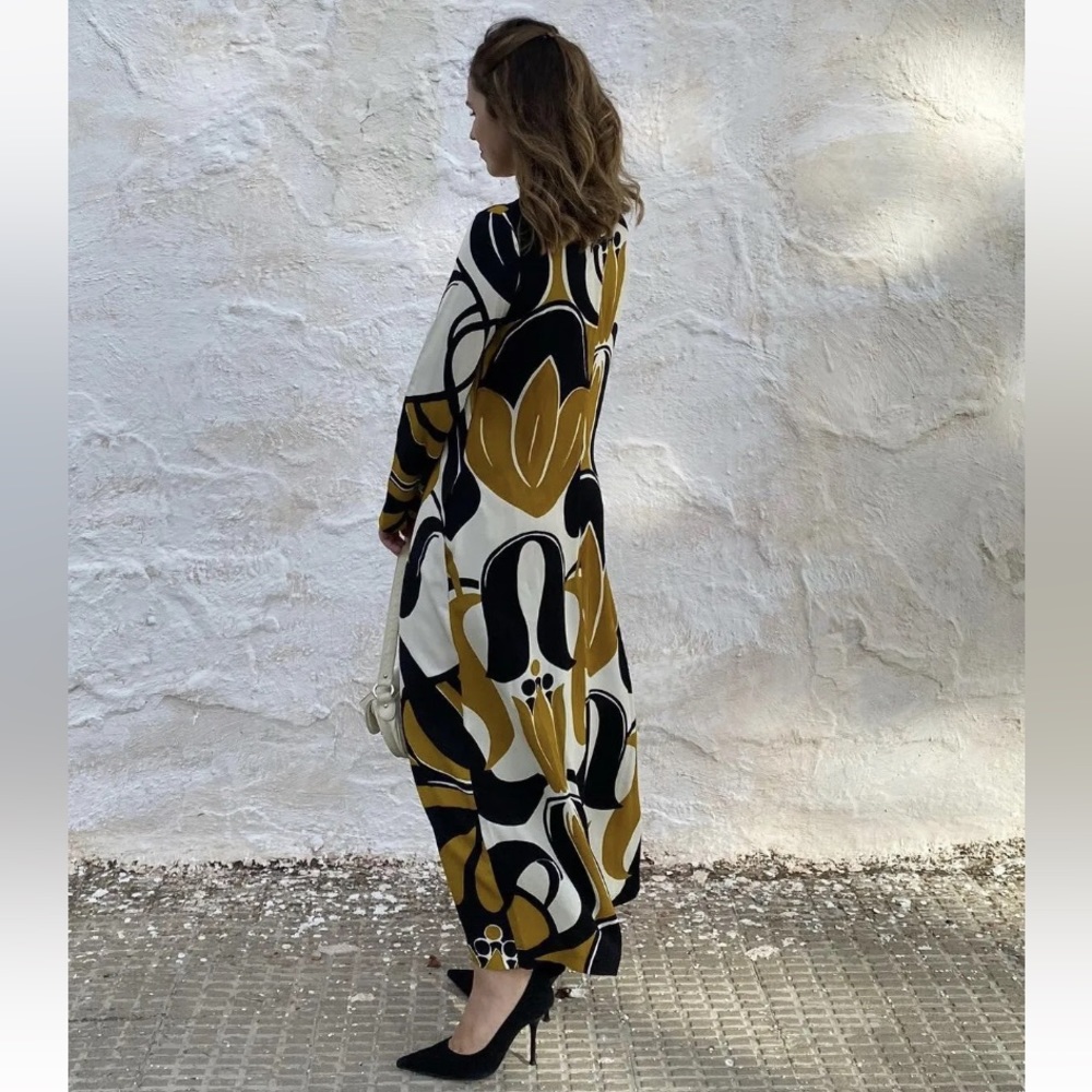 ZARA PRINTED LONG DRESS - Picture 4 of 7